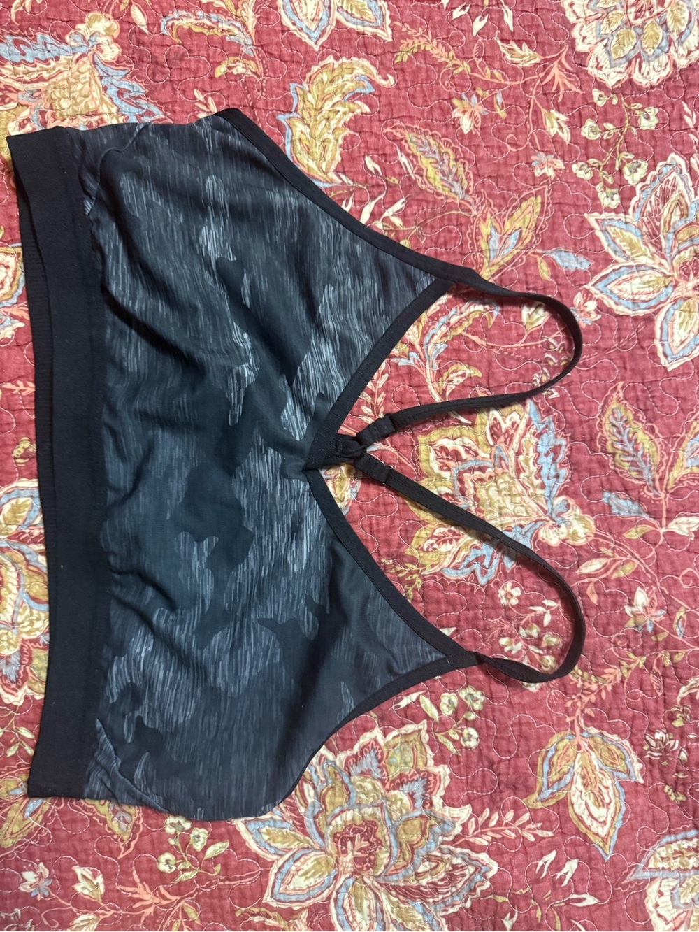 Athletic Works Black Seamless Racerback Sports Bra